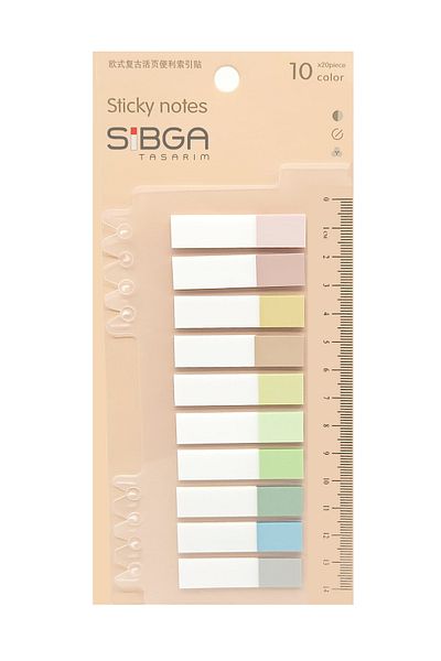 sibga tasarım 200 Sheets Clear Color Post-It Bookmark Sticker Note Paper