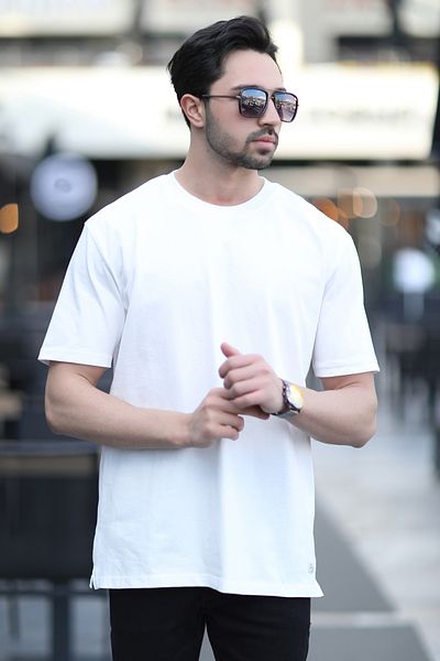 JB John Borners Men's Crew Neck Regular Fit Cotton T-Shirt White - 5446