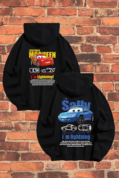 MODA Dear Combination Mcqueen Sally Back Printed Dear Couple Combination Hooded Sweatshirt Set of 2