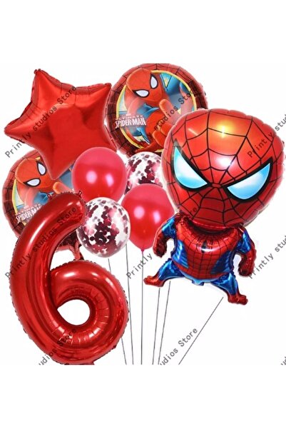 Parti Station Spiderman Örümcek Adam Konsept 6 Yaş Balon Set Spiderman Örümce...