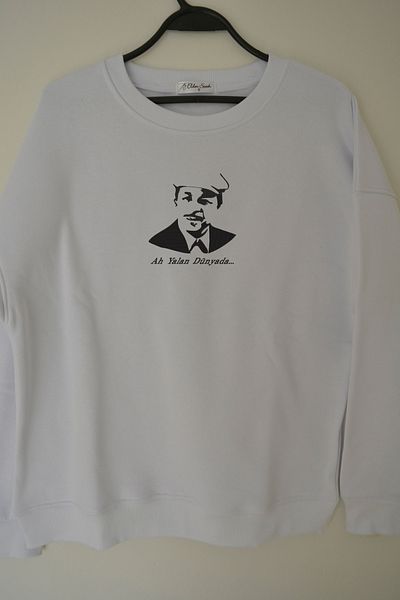 EldenStitch Φούτερ Neşet Ertaş Κεντημένο Unisex Oversize