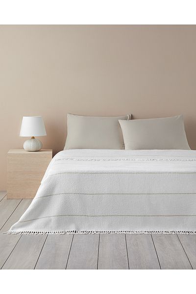 English Home Λευκή Μονή Βαμβακερή κουβέρτα Sparkly Glitter - 150x200 cm