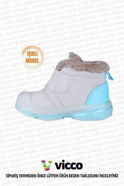 Vicco Mind Model Lighted Furry Lightweight Phylon Baby Boy and Child Gray Boots