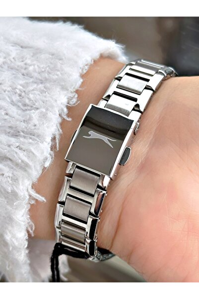 Slazenger Special Design Silver-Black Color Steel Band Women's Wrist Watch 2254