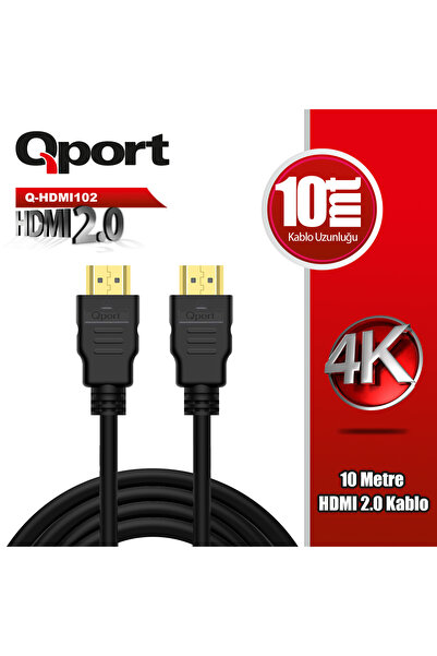 QPORT Q-HDMI102 HDMI 2.0 V ALTIN UÇLU KABLO 10 MT
