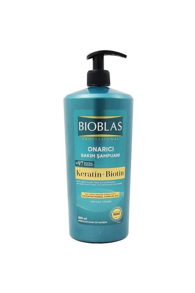Bioblas 900 ml Keratin and Biotin Care Shampoo - Repairing