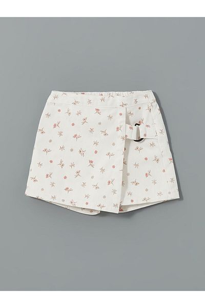 LC Waikiki LCW Kids Elastic Waist Floral Girl's Shorts Skirt