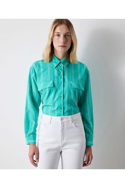 İpekyol Turquoise Woven Shirt