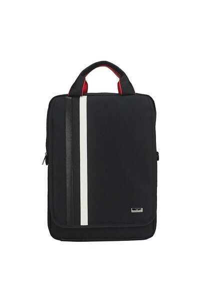 Case Club 1406 Rucsac pentru laptop, subțire, de 15 inchi, alb-negru, cu curea de umăr