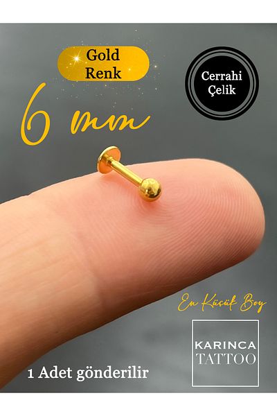 Karınca Piercing 6 Mm Surgical Steel Labret Tragus Lip Helix Conch Flat Ear Piercing