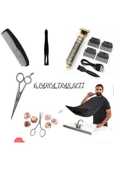 KANGOROO TRAŞ SETİ TRAŞ MAKİNASI SAÇ KESİM MAKASI TRAŞ ÖNLÜĞÜ CIMBIZ BIYIK MA...