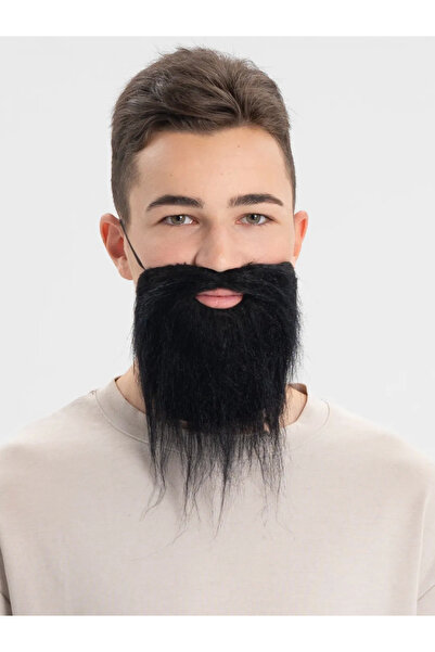 magicool Black Color Fake Beard Mustache Set