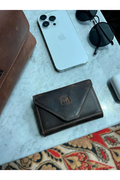 Deriza Mia 2190 - Портфейл тип акордеон Tiguan от естествена кожа, кафяв