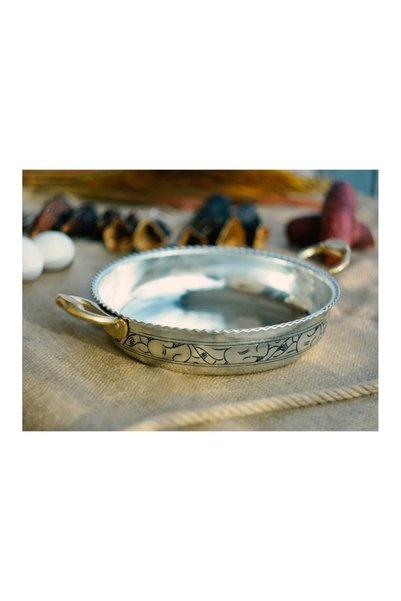 Bakır Concept Copper Pan with Carved Embroidery and Ruffles Model 17 cm