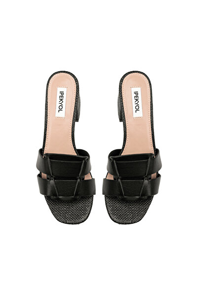 İpekyol Suni deri mix topuklu ayakkabı