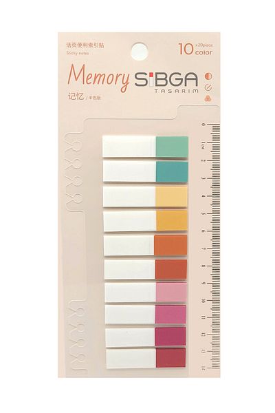 sibga tasarım 200 Sheets Clear Color Post-It Bookmark Sticker Note Paper