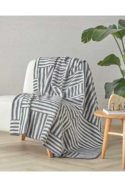 English Home New Line Acrylic Tv Blanket 130X170 cm Black-Cream