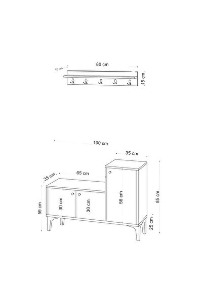 DECORMET Simon Ayakkabılık Safir Meşe