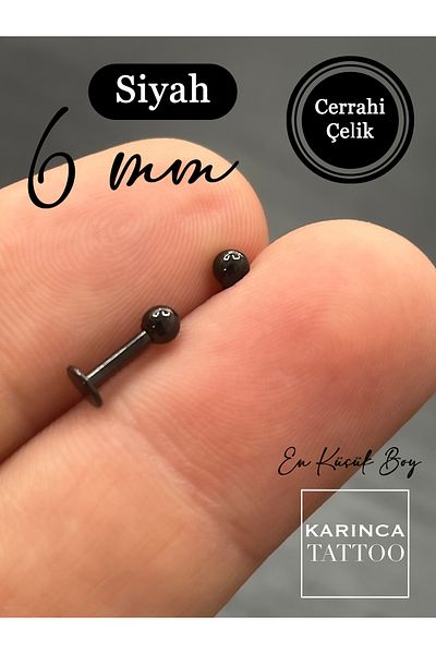Karınca Piercing 6 Mm Surgical Steel Labret Tragus Lip Helix Conch Flat Ear Piercing