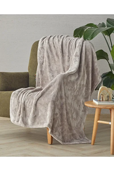 English Home Beige Ramona Jacquard Supersoft Tv Blanket - 120X160 cm