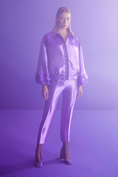 Jus De Pommes MOR SATEN DAR KISA PAÇA KADIN PANTOLON