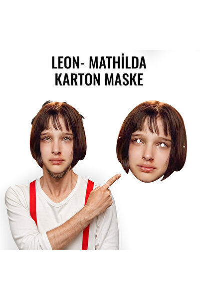 heryerehediye Leon - Mathilda Karton Yüz Maskesi, Kalın Kuşe Baskı (5 Adet)