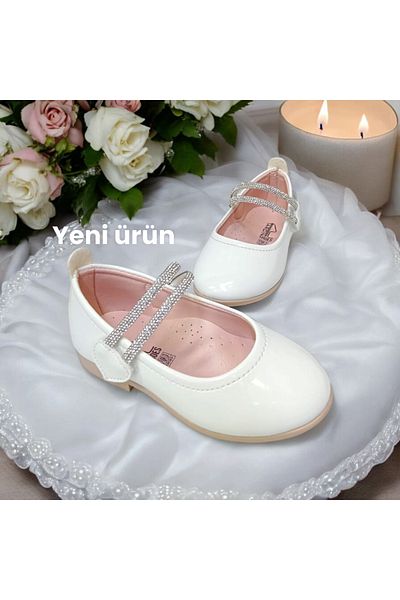 PATİK BEBE FETE CULOARE ALBA PIATRA TALPA ORTOPEDICA BALETE ELEGANTE