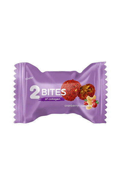 Uniq2Go 2 Bites Kaju ve Kızılcık Parçacıklı KOLAJEN-Protein Topu (16g)