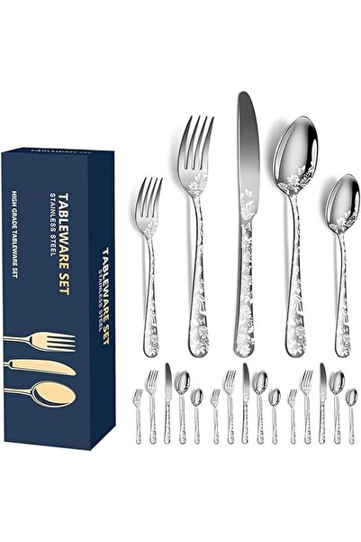 Paporich 20-Piece Cutlery Set for 4, Stainless Steel Flatware Cutlery Set, Ki...