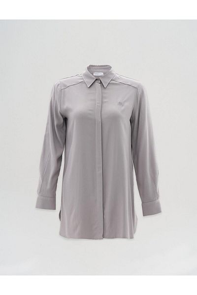 Kayra Light Gray Basic Tunic - Paw Hidden