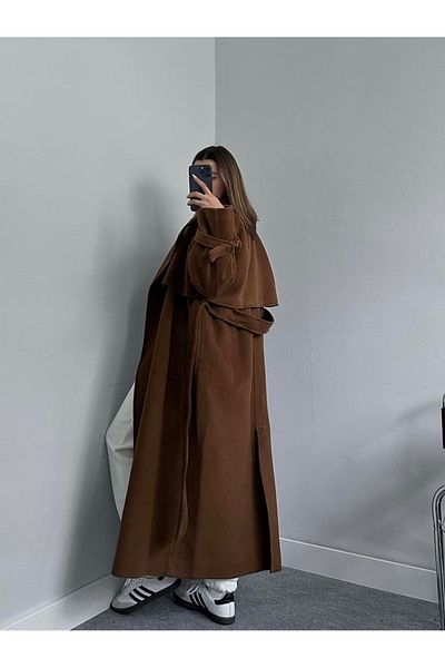 My Blog Παλτό με ζώνη Bitter Brown Vorqueta - 500004