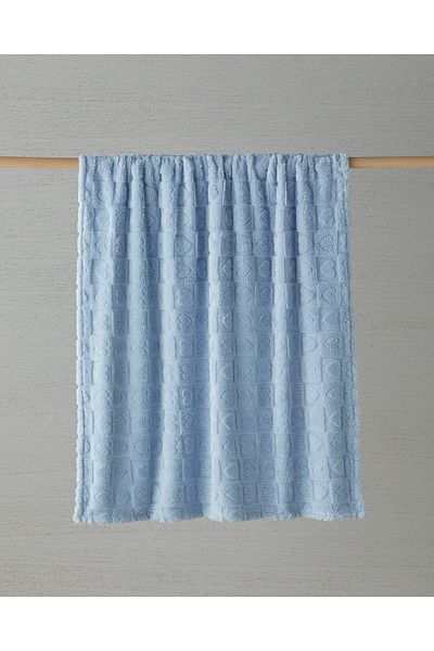 English Home Jacquard Fancy Love Wellsoft Tv - Light Blue Blanket