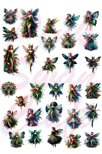 Pink Swan Craft Vintage Orman Perileri Etiket Seti, Bullet Journal, Planlayıc...