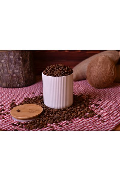 Bambum برطمان بورسلين بغطاء من الخيزران من مانتيا