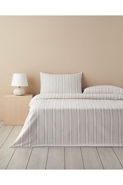English Home Комплект двоен плик за завивка, боядисан с прежда Liny, 200x220 см, теракота