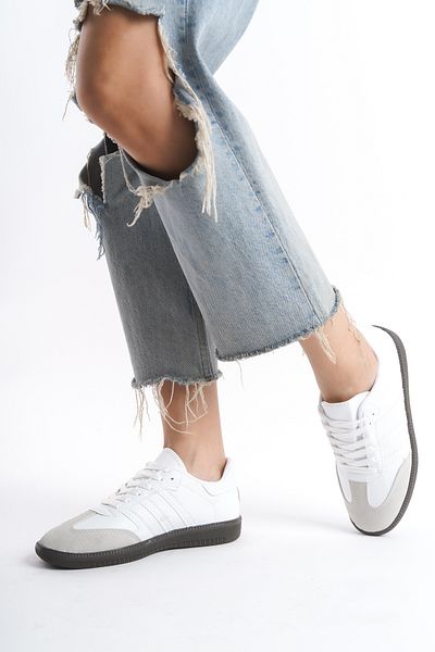 Moda Değirmeni Pantofi albi de damă BG1095-101-0001