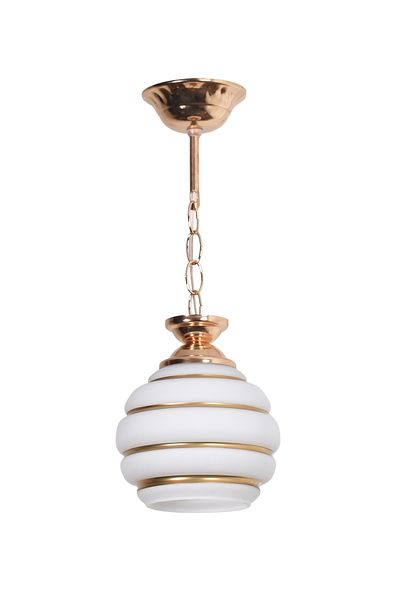 Modavize Modern Chain Design - Children's Room Doorway Kitchen, Gold - Gold Color Stripe and Glass Single Chandelier
