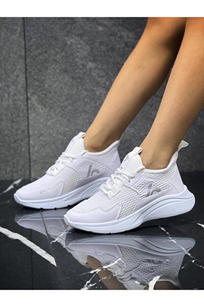 homiro Bağcıklı Unisex Çocuk Spor Ayakkabısı-Beyaz