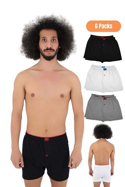 CNT Πακέτο Premium Boxer 6 τεμαχίων με χτενισμένα βαμβακερά κουμπιά