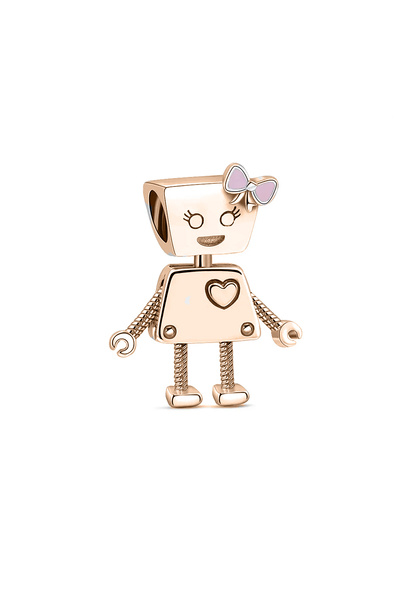Fubena Rose Kadın Robot 925 Ayar Gümüş Charm