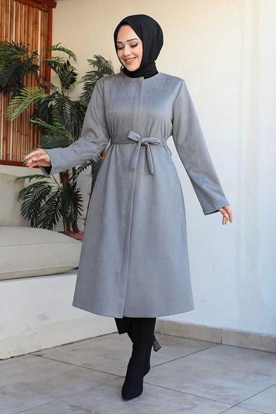 Nevayla Moda Suede Fabric - Belted Cap Design