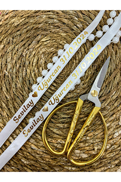 imzatasarım Dökülmeyen İncili İsimli Söz ve Nişan Kurdelesi Beyaz Kırmızı