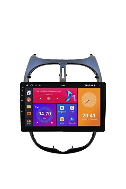 Cadence Pejo 206 2006-2011 Multimedya 4gb Ram 64 Gb Hafıza Carplay Androidauto Kamera Hd Uyumlu