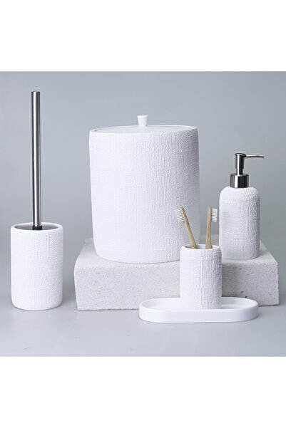 Selim Natural Bathroom Set White
