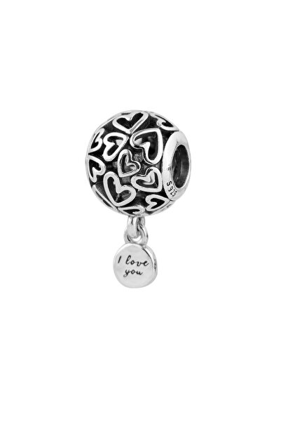 Fubena Kafesişi Kalp Love Sallantılı Gümüş Charm