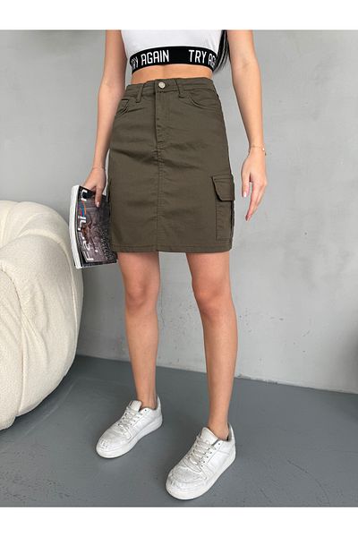 alanora High Waist Women's Skirt - Cotton/lycra, Cargo Pocket