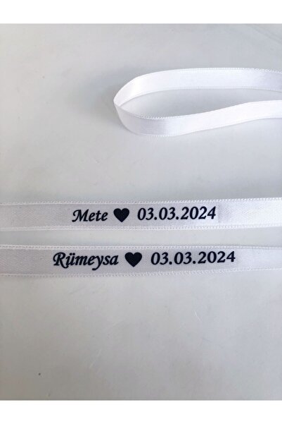 imzatasarım Söz Nişan Isim Yazılı Baskılı Yüzük Kurdelesi Özel Gün Kurdelesi