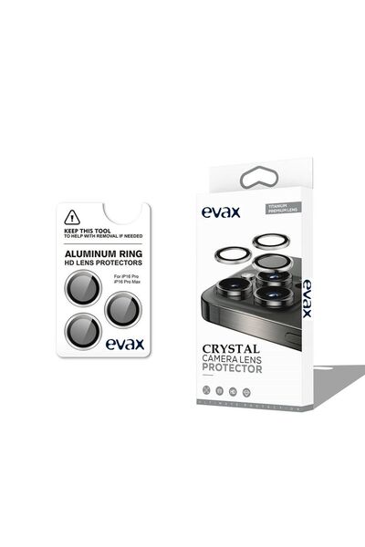 Evax Armor Lens - iPhone 16 Pro Max/16 Pro Compatible, Sapphire White Titanium Camera Protector