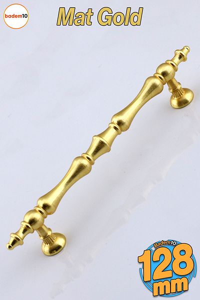 Badem10 Mâner Nilay din metal auriu mat 128 mm -12,8 cm Mobilier Bucătărie Sertar Dulap Dulap Mânere Mâner