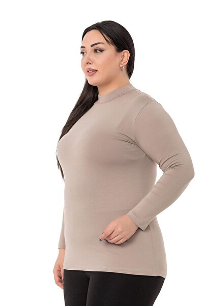 DISENTIS MODEST Μεγάλου μεγέθους Μισό Fisherman Μακρυμάνικο Viscose Mink Body